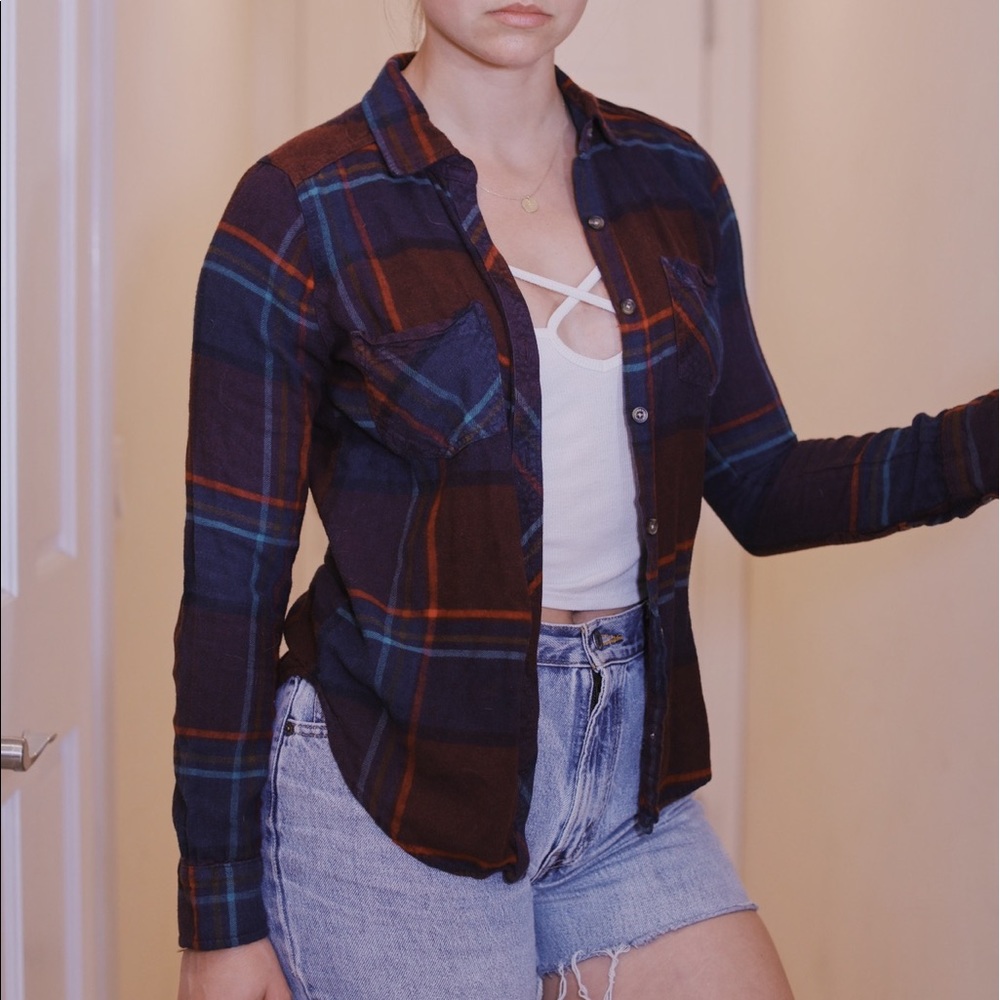 Abercrombie & Fitch Maroon Flannel